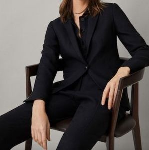 Massimo Dutti black slim fit wool blazer, Size 8